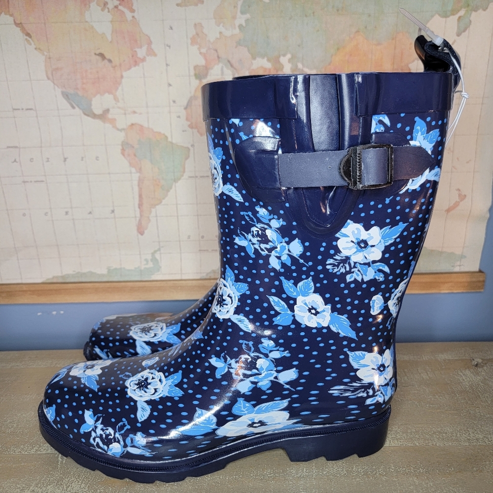 BRAND NEW Capelli New York Women's Floral Rain Boot Size 8.0